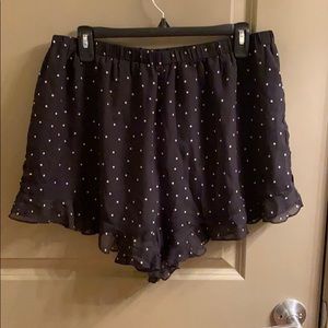 Black and White Polka Dot Ruffle Shorts
